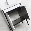 Hot sale Stainless steel White Bath vanity cabinet with shelf mirror